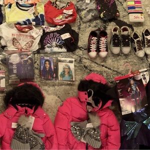 Girls Size 10 Justice Outfits, Shoes Size 2, Jackets, Bags, Hats Message 4 price